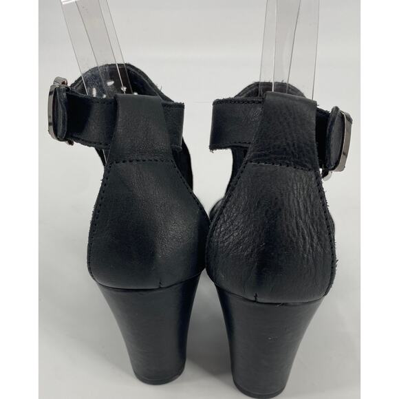 Fabianelli women 6.5 leather wedge gladiator sandal bootie laser cut sandals - Picture 4 of 6